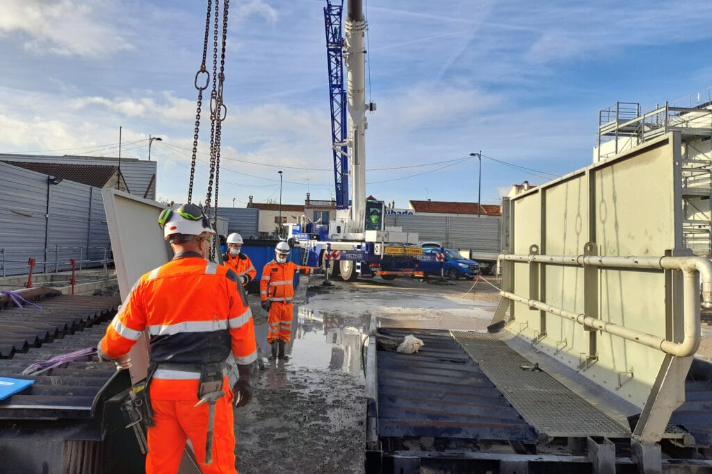 Lifting of a wheel washer for the Greater Paris project